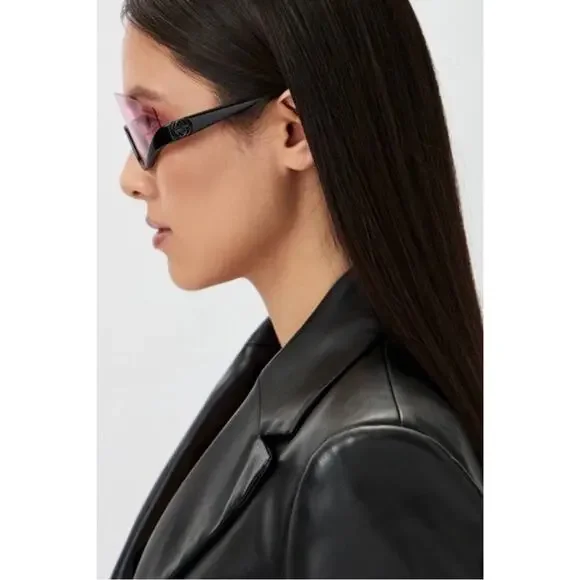 GUCCI Shield GG1650S 002 Black Pink Unisex Sunglasses - Picture 4 of 11